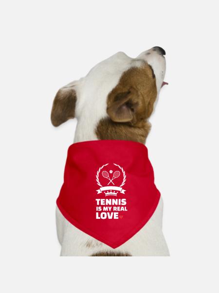 J’adore le tennis - Bandana pour chien - rouge - Devant