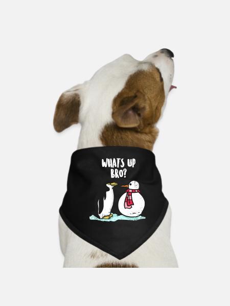 Penguin North Pole South Pole Gift - Dog Bandana - black - Front