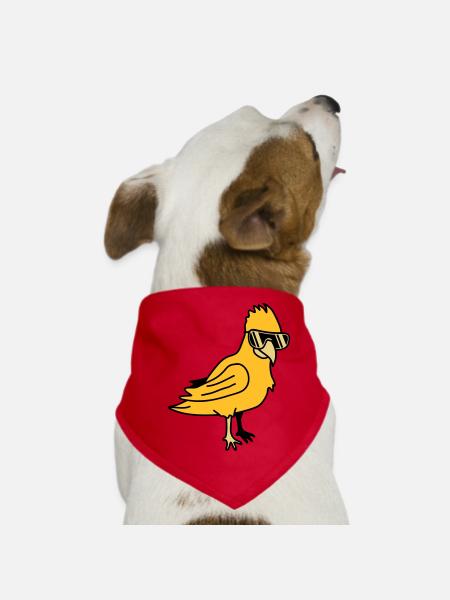 Cool Parrot Bird - Hunde-Bandana - Rot - Vorne