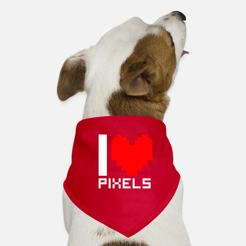 J'aime les pixels Bandana pour chien