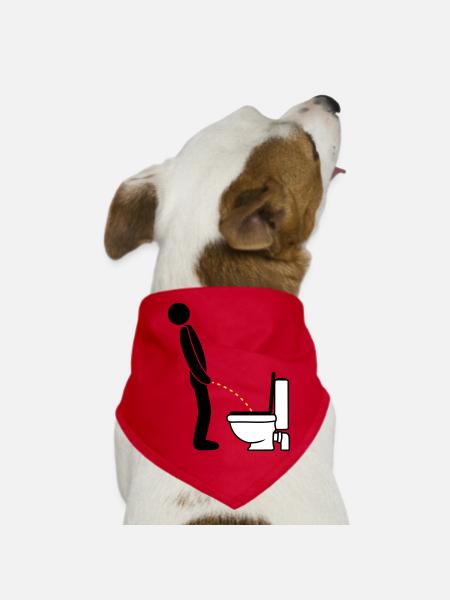 WC logo im stehen pinkeln pissen klo toilette erle - Hunde-Bandana - Rot - Vorne