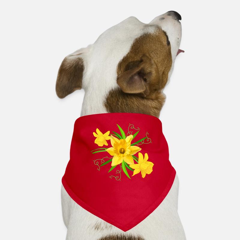Fleurs de jonquille jaune Fleurs de Pâques printemps Bandana pour chien