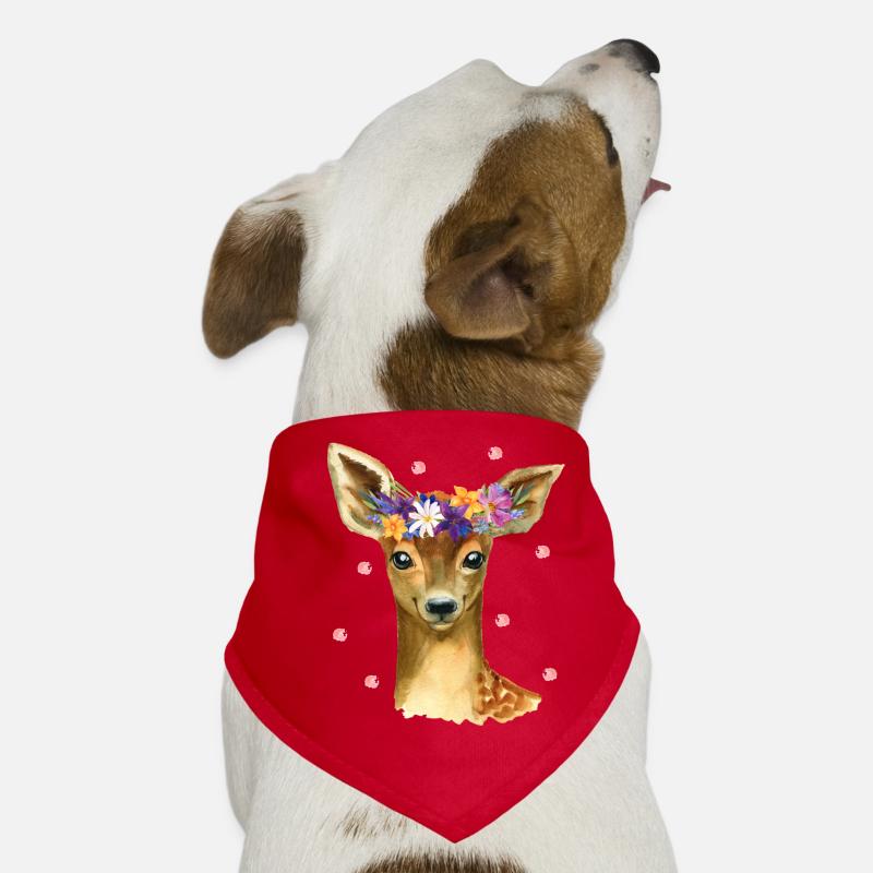 Mignon bébé cerf faon cerf avec fleurs et confettis Bandana pour chien
