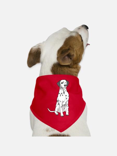 Dalmatian dog - Dog Bandana - red - Front
