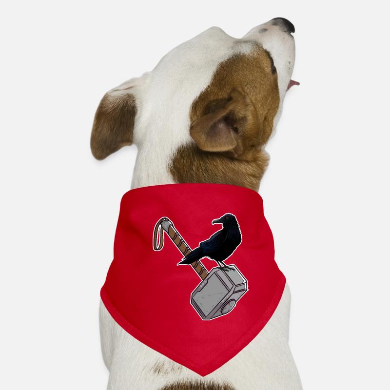 Thor Hammer Mjölnir Corbeau Bandana pour chien