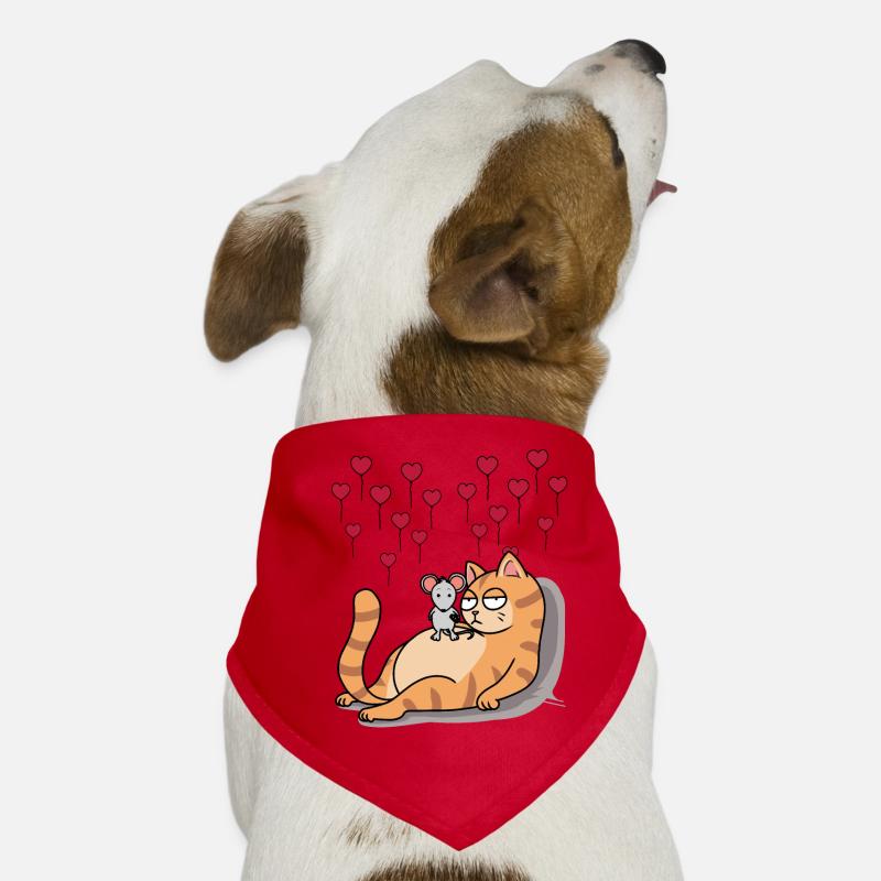 Katze Maus Freund Liebe Partnerschaft Romantik Hunde-Bandana