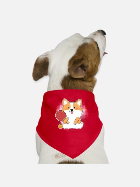 Tischtennis - Hunde-Bandana - Rot - Vorne