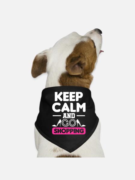 Shopping Shoppen Einkaufsbummel Geschenk - Hunde-Bandana - Schwarz - Vorne