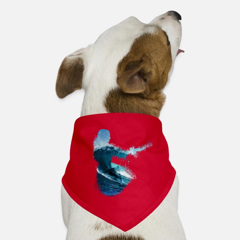 Hula Dance Surfer Hawaii Double Exposure Dog Bandana
