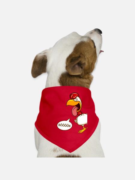 Verrücktes Huhn - Hunde-Bandana - Rot - Vorne
