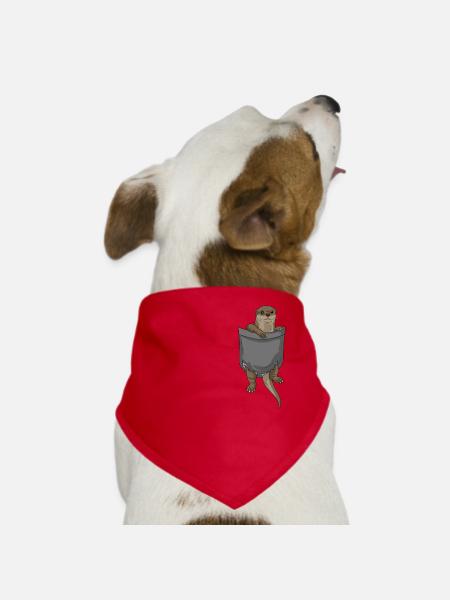 Loutre cadeau femmes laotte de mer Tshirt Hommes Loutre - Bandana pour chien - rouge - Devant