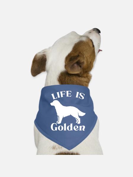 Golden Retriever disant que la vie est un cadeau en or - Bandana pour chien - rouge - Devant