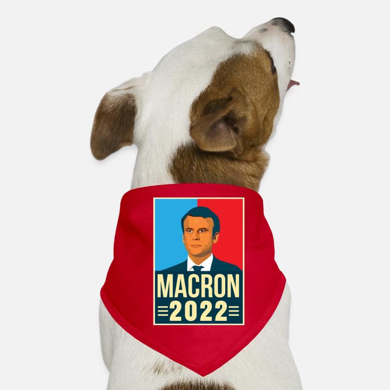 Emmanuel Macron Président de la république 2022 Bandana pour chien