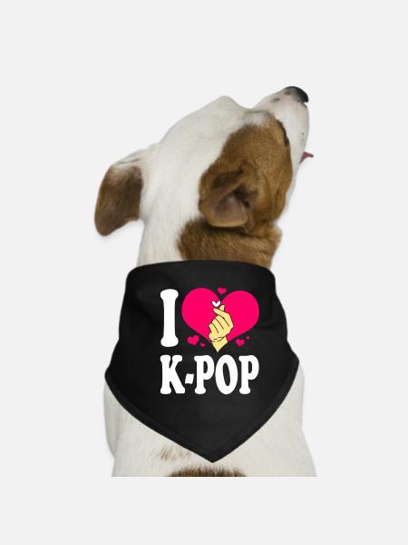 K-Pop - Hunde-Bandana - Schwarz - Vorne