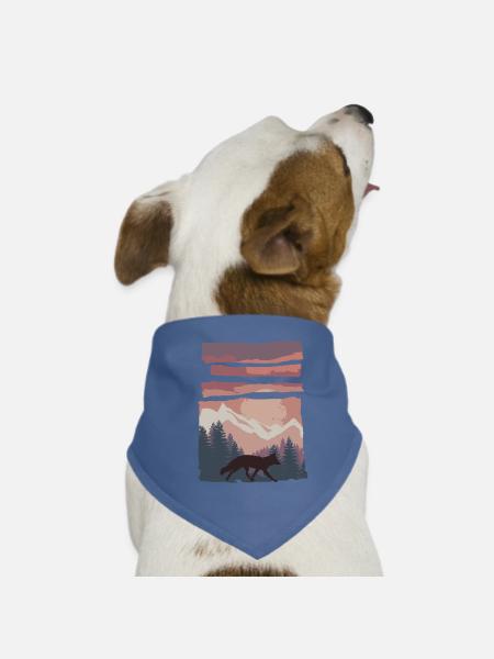 Fox Forest Animal Gift - Dog Bandana - red - Front