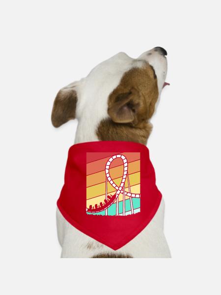 Montagnes russes - Bandana pour chien - rouge - Devant