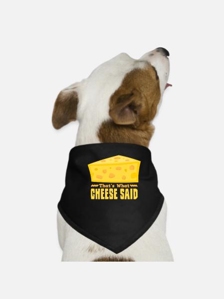 That's What Cheese Said Funny Cheese Pun graphic - Dog Bandana - black - Front