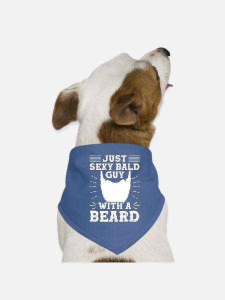 Homme chauve barbu - Bandana pour chien - rouge - Devant