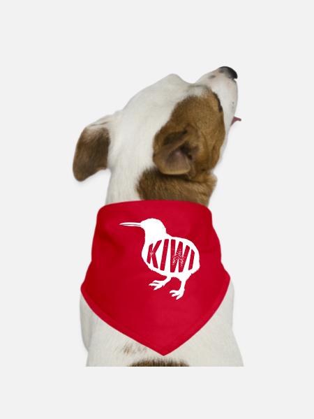kiwi-oiseau kiwi - Bandana pour chien - rouge - Devant