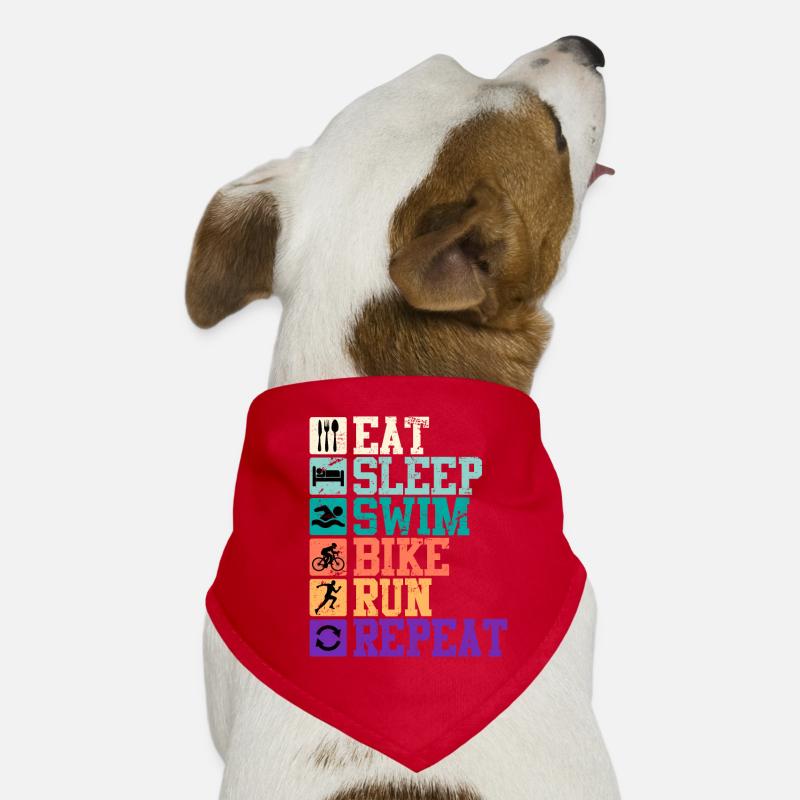 Vintage Triathlet Spruch Hunde-Bandana