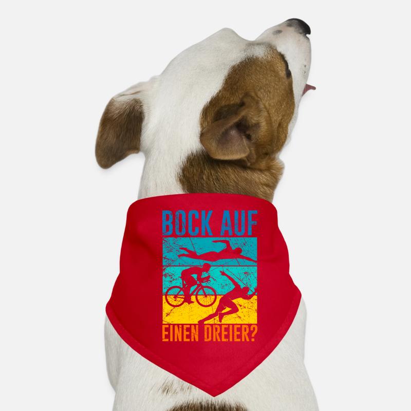 Triathleten Spruch Bock auf einen Dreier Triathlon Hunde-Bandana