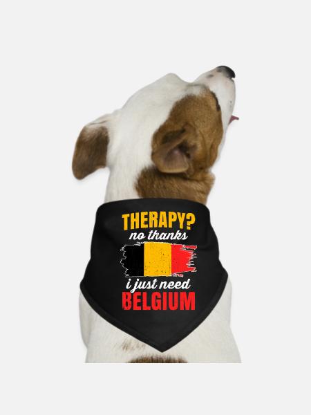 Belgien - Hunde-Bandana - Schwarz - Vorne
