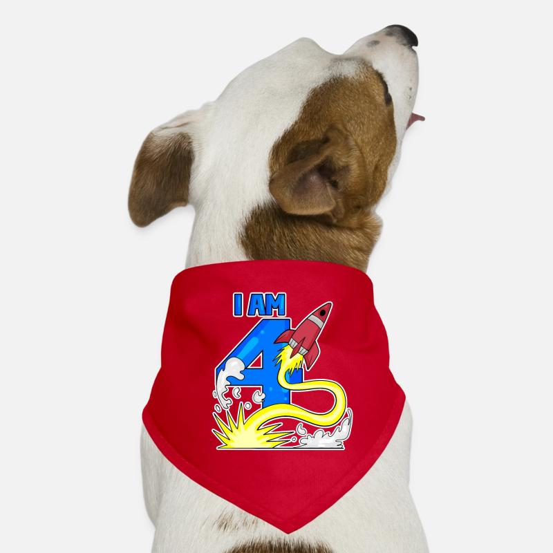 4 Geburtstag Junge - 4 Jahre alt - Ich bin 4 Hunde-Bandana