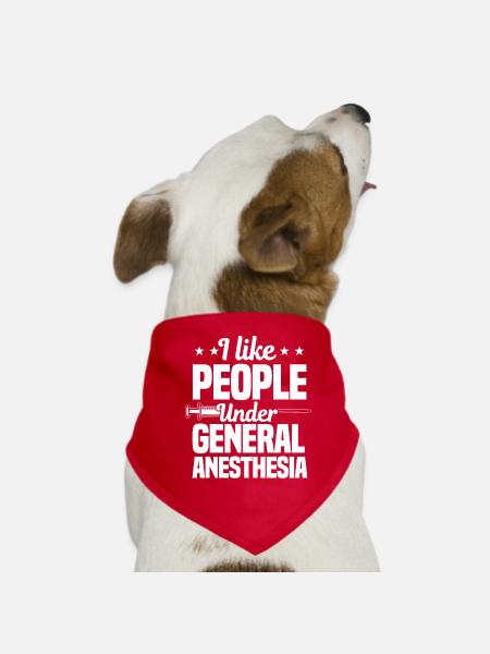 J’aime les gens sous anesthésie générale - Bandana pour chien - rouge - Devant