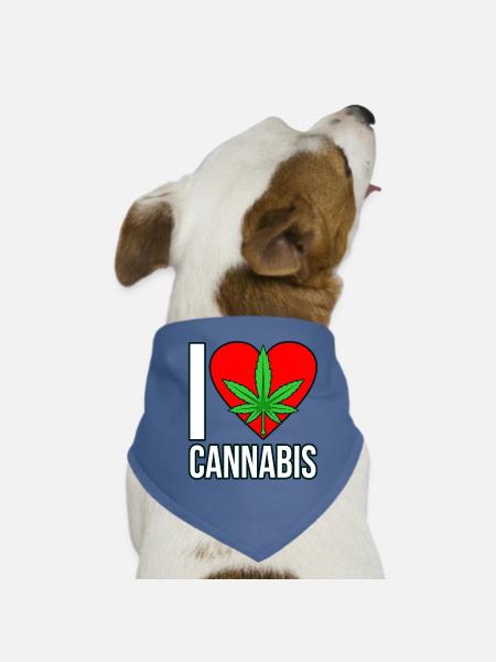 Cannabis - Dog Bandana - red - Front