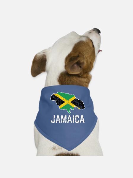 Stolzer Jamaikaner Jamaika Jamaikanische Flagge - Hunde-Bandana - Rot - Vorne