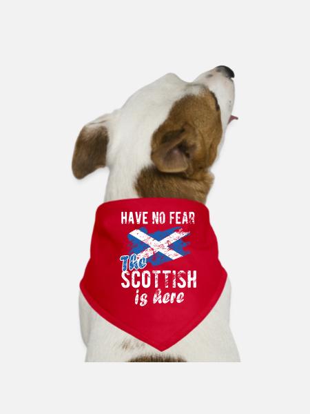Proud Scotsman Scotland Scottish Flag - Dog Bandana - red - Front