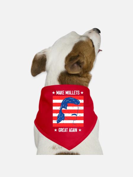 Political Humor I Mullet Hair I Make Mullets - Hunde-Bandana - Rot - Vorne