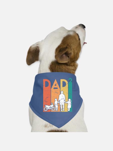 Zweifacher Papa Motorrad Vater Papa 2 Kinder - Hunde-Bandana - Rot