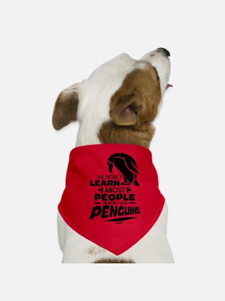 The More I Learn About People The More I Like Peng - Dog Bandana - red - Front