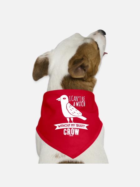 I Can´t Be A Witch Without My Crow - Hunde-Bandana - Rot - Vorne