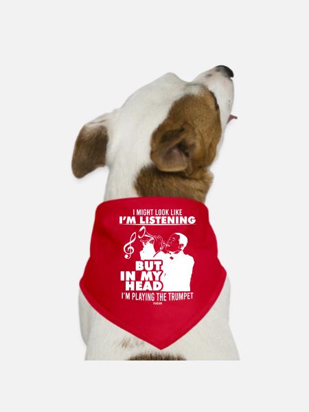 Trumpet Musikverein Music Teacher - Dog Bandana - red - Front