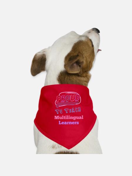 Fier d’enseigner aux apprenants multilingues Mehrsprachig - Bandana pour chien - rouge - Devant
