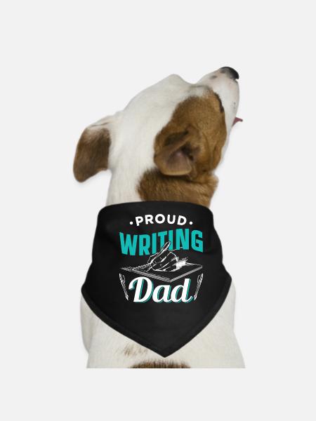 Stolzer Schreibender Vater Autor Schreiber - Hunde-Bandana - Schwarz - Vorne