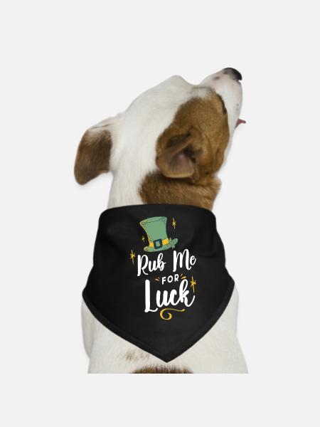 Reibe Mich Für Glück Ire Irisch Gälisch Irland - Hunde-Bandana - Schwarz - Vorne
