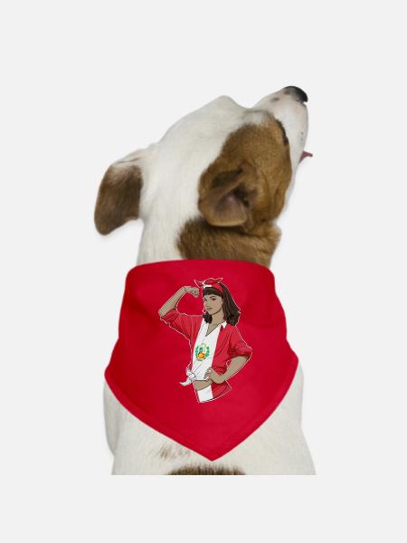 Peruvian Girl Unbreakable I Peruvian Heritage I - Dog Bandana - red - Front