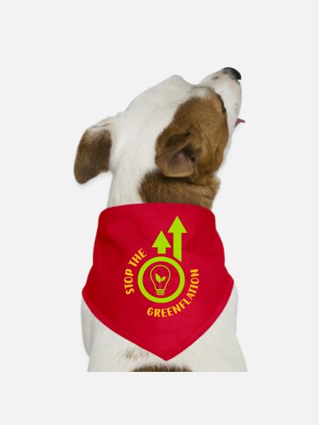 Stop Greenflation Energy Green Inflation - Dog Bandana - red - Front