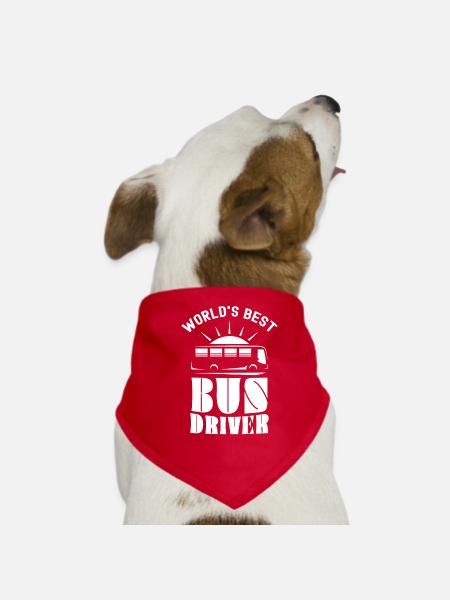Der Beste Busfahrer Der Welt Busfahren Reisebus - Hunde-Bandana - Rot - Vorne