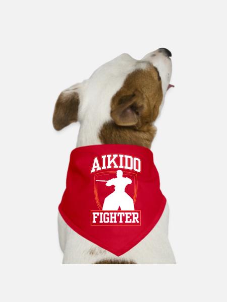 Aikido Fighter Martial Arts Martial Arts Lovers - Dog Bandana - red - Front