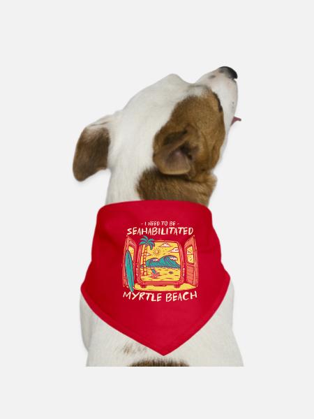 I Need To Be Seahabilitated Myrtle Beach Summer - Hunde-Bandana - Rot - Vorne