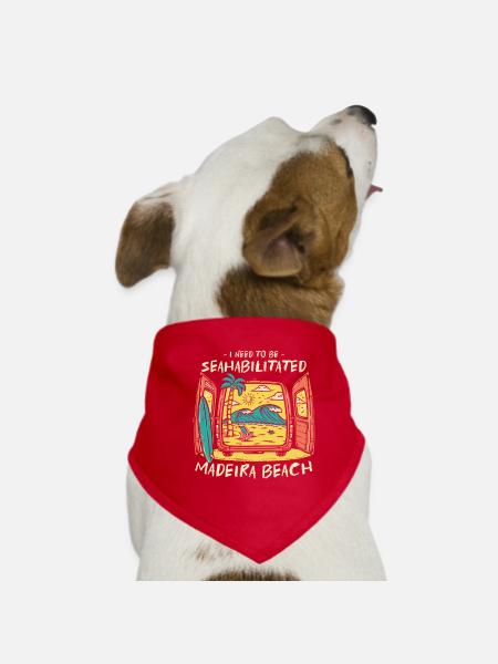 I Need To Be Seahabilitated Madeira Beach Summer - Hunde-Bandana - Rot - Vorne