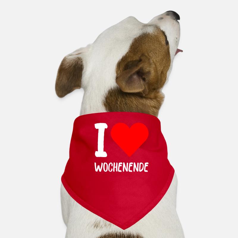 I Love Wochenende Wochenend Liebe Endlich Freitag Hunde-Bandana