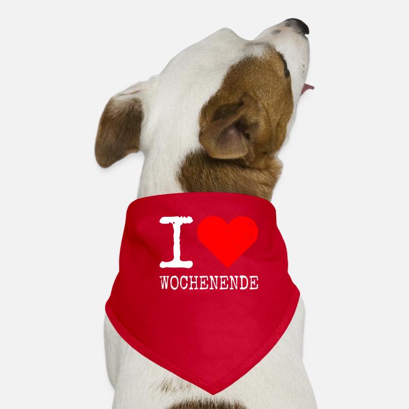 I Love Wochenende Wochenend Liebe Endlich Freitag Hunde-Bandana
