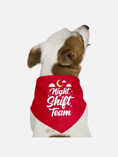 Travail d’équipe de nuit Collègue de nuit - Bandana pour chien - rouge - Devant