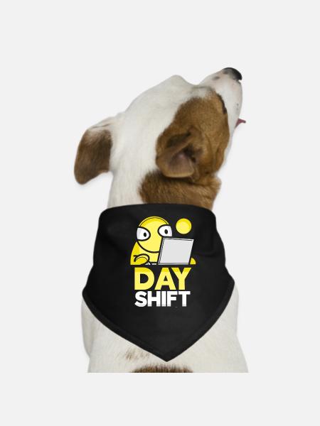 Day shifts Shiftwork Shift work - Dog Bandana - black - Front