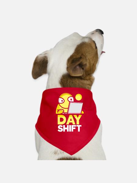 Day shifts Shiftwork Shift work - Dog Bandana - red - Front